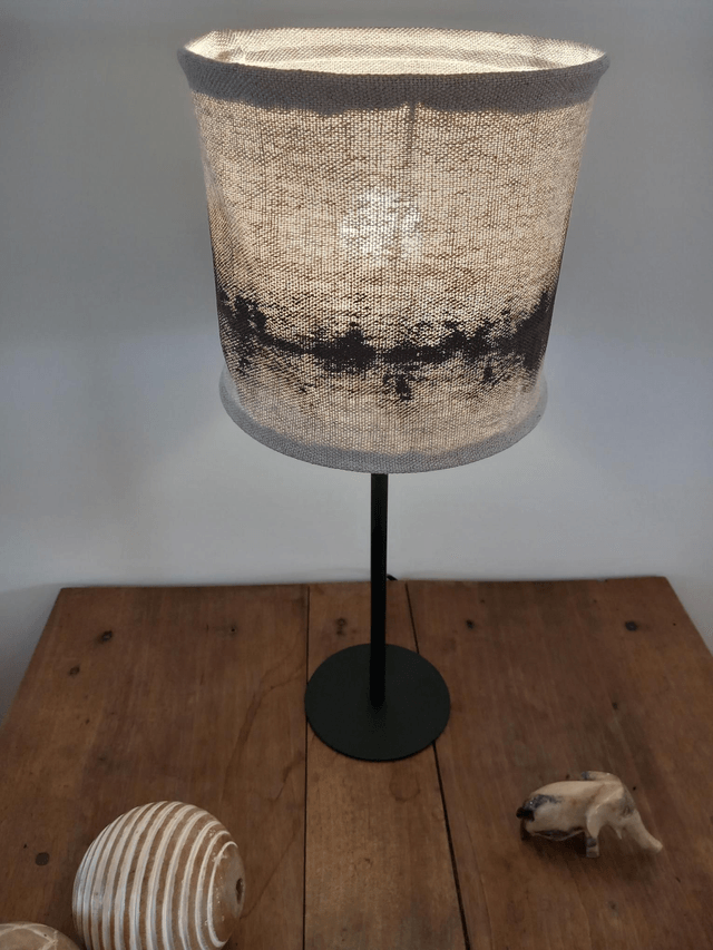 Abat jour pour lampe de table en chanvre peint à la main
