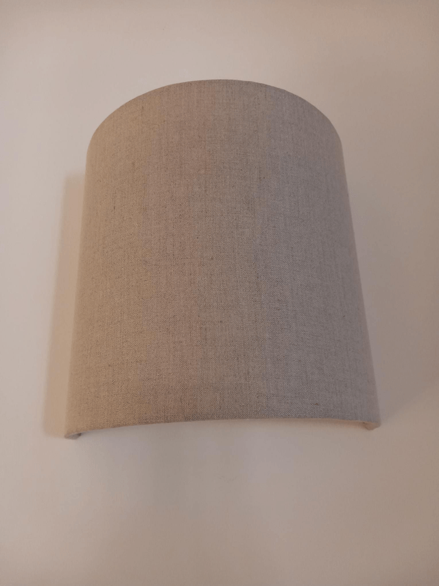 Applique murale demi-cercle en lin "Naturel uni".L25 cm.Électrifiée