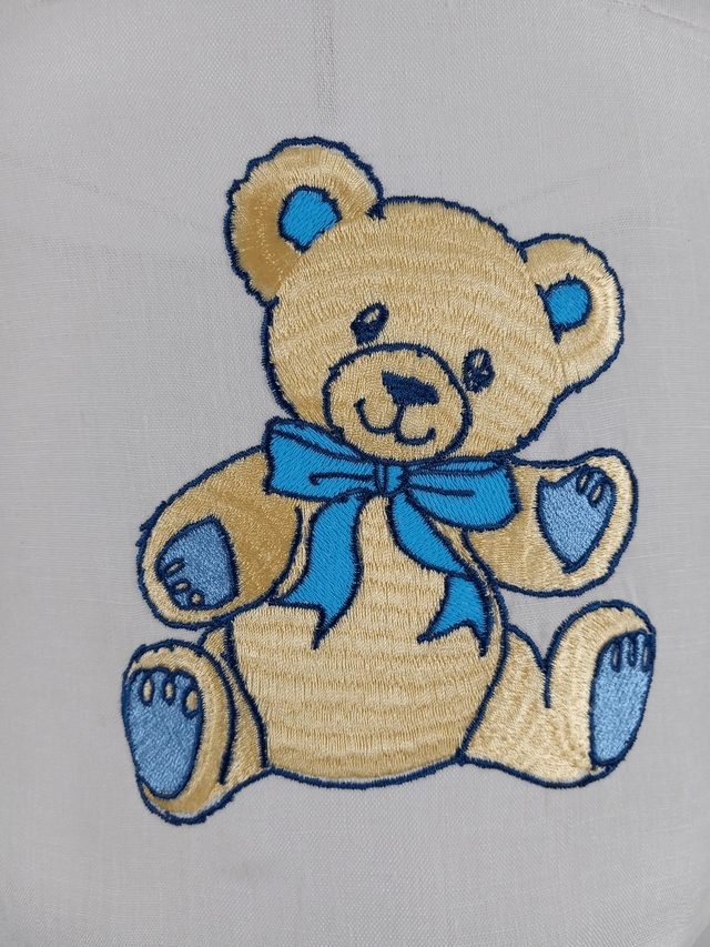 Abat-jour suspension en lin brodé Ourson
