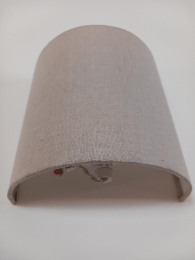 Applique murale demi-cercle en lin "Naturel uni".L25 cm.Électrifiée