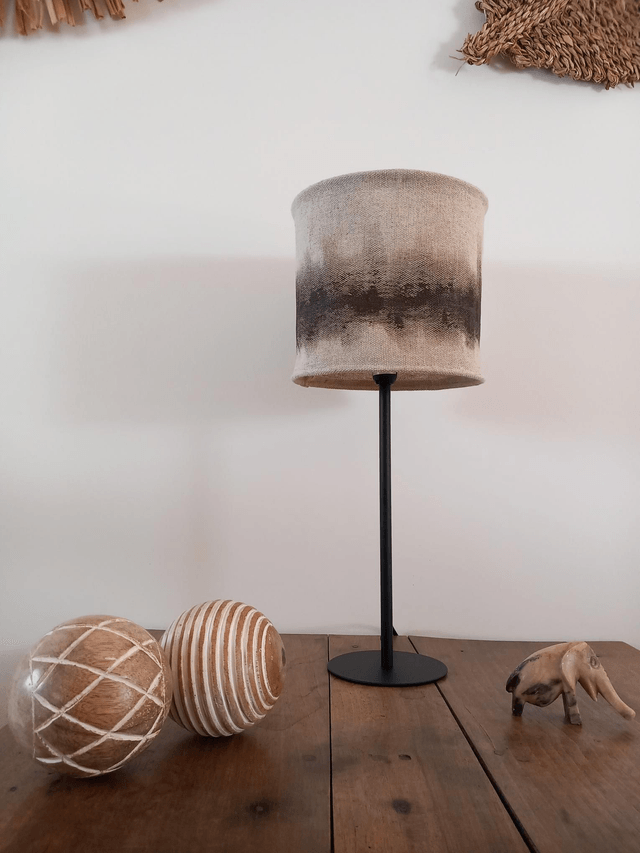 Abat jour pour lampe de table en chanvre peint à la main