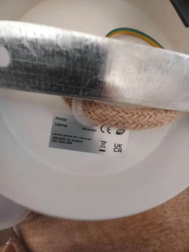 Cordon électrique en textile naturel et blanc pour suspension