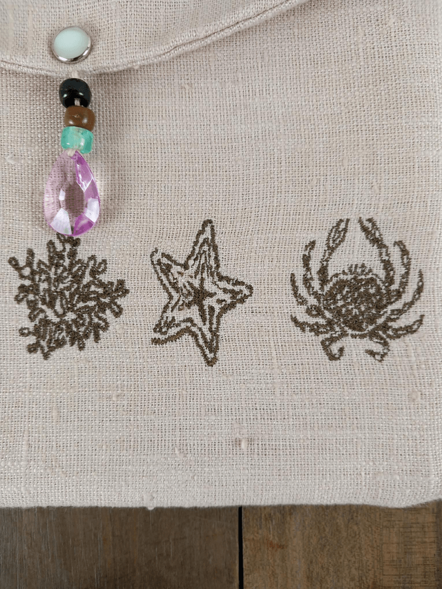 Trousse de maquillage en lin brodé