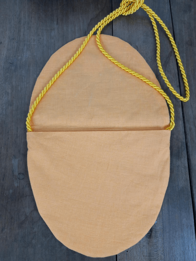 Sac bandoulière en lin brodé orange