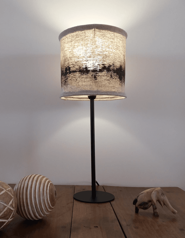 Abat jour pour lampe de table en chanvre peint à la main