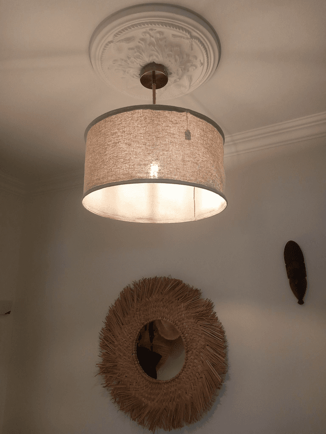Abat-jour suspension en chanvre naturel